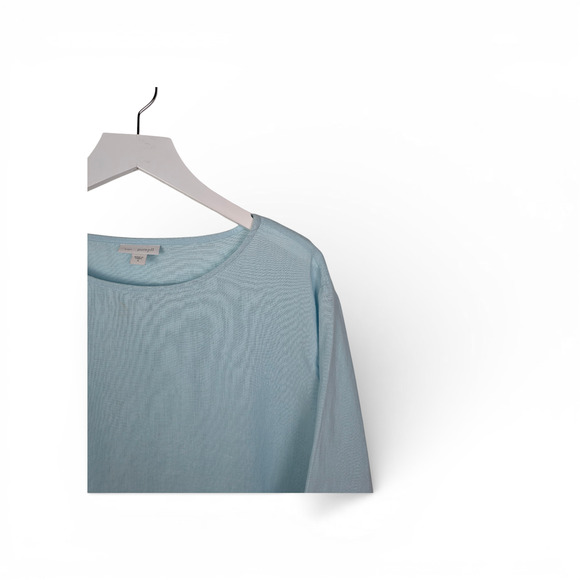 J. JILL pureJill 100% Linen Boatneck Pullover Tunic w/ Pockets Aqua Blue - Small - Picture 3 of 7